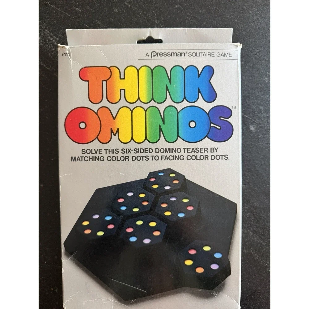 Vtg 1980s Pressman‎ THINK Puzzle Lot (4) Ominos, Circle, Tac Toe & Think & Jump